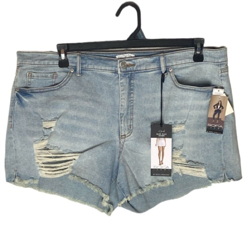 SOFIA V. medium blue denim shorts // Wms 18